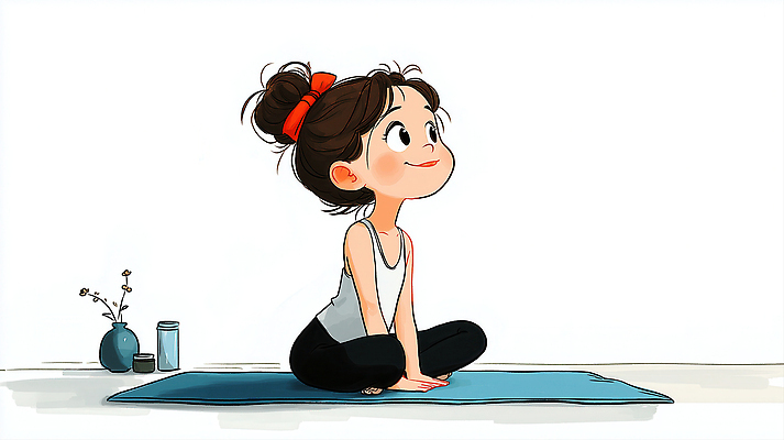 JPG 행복 포즈 일러스트 요가 건강 앉기 소녀 일상 생활 운동 꽃병 스트레칭 공간 매트 마음 편안함 물병 집중 명상 그림 국내일러스트 AI일러스트 AI콘텐츠 웰빙 여자 꽃 감정 어린이 컨셉 모션 라이프 감각 물통 파일형식