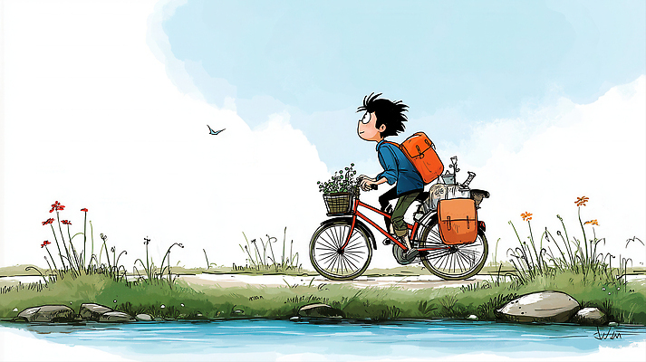 JPG 식물 꽃 행복 길 여행 백그라운드 일러스트 자연 조류 바람 풍경 소년 여름 강 소풍 자전거 탐험 짐 수집 즐거움 국내일러스트 AI일러스트 AI콘텐츠 자연요소 동물 계절 남자 감정 어린이 날씨 야외활동 바이크 생태계 파일형식