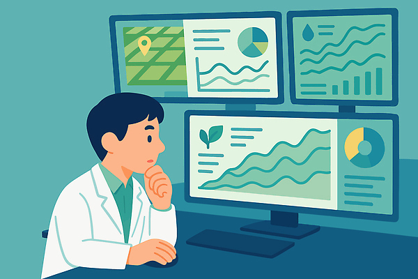 과학 일러스트 통계 그래프 기술 실험 정보기술 그래픽 컴퓨터 환경 스크린 모니터 자료 정보 결과 연구원 집중 분석 국내일러스트 AI파일 직업 컨셉 전자제품 파일형식 벡터