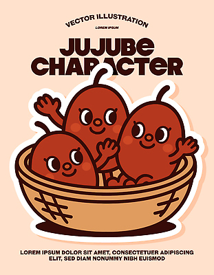 캐릭터 손 디자인 컬러 백그라운드 일러스트 디저트 표정 바구니 귀여움 표현 그리기 즐거움 작품 대추 동산 일러캐릭터 AI파일 감정 음식 컨셉 모션 미술 신체부위 파일형식 벡터