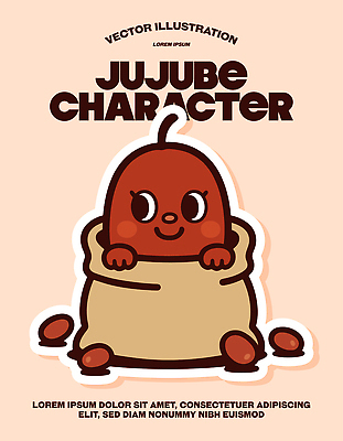 캐릭터 디자인 감정 문화 일러스트 장난감 귀여움 즐거움 대추 자루 색감 창의성 파스텔톤 일러캐릭터 AI파일 컬러 컨셉 파일형식 벡터