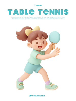 PSD 편집이미지 캐릭터 디자인 어린이 스포츠 컬러 포즈 놀이 3D캐릭터 표정 운동 놀이공원 탁구 즐거움 편집3D 감정 건강 사람 3D 구기 테마파크 파일형식