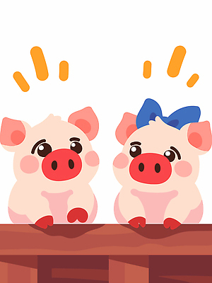 백그라운드 일러스트 표정 친구 반려동물 귀여움 심술 즐거움 오브젝트 코믹 돼지캐릭터 아기돼지 국내일러스트 AI파일 동물 감정 새끼 동물캐릭터 컨셉 관계 돼지 파일형식 벡터