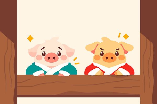 나무 동물 캐릭터 전통 옷 문화 컬러 일러스트 상상 표정 앉기 친구 귀여움 기쁨 돼지 즐거움 호기심 감탄 국내일러스트 AI파일 식물 감정 컨셉 포유류 관계 모션 파일형식 벡터