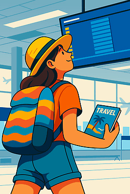 패션 여행 가방 일러스트 모션 휴가 비행기 사람 책 여름 산책 공간 정보 탐험 공항 즐거움 준비 국내일러스트 AI파일 잡화 계절 감정 항공교통 교통시설 휴식 대중교통 파일형식 벡터