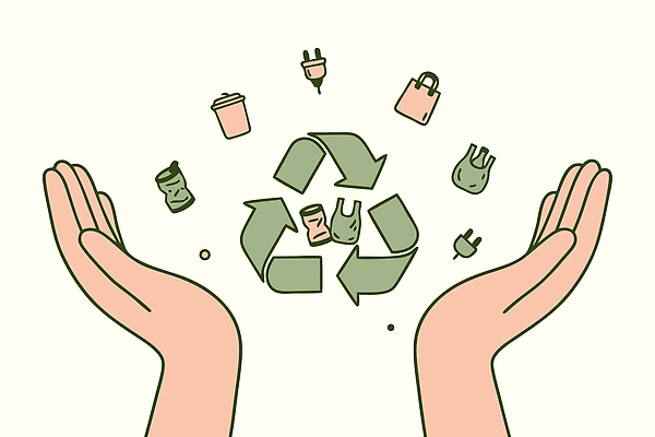손 종이 가방 일러스트 초록색 전자제품 자연보호 금속 깨끗함 재활용 전선 쓰레기통 플라스틱 물병 생태계 국내일러스트 AI파일 잡화 컬러 컨셉 자연 재질 신체부위 보호 물통 친환경 파일형식 벡터