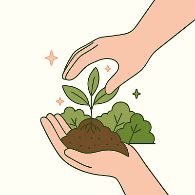 식물 손 농업 일러스트 자연 생명 날씨 초록색 새싹 자연보호 환경 농사 흙 성장 보호 친환경 생태계 원예 식물원 심기 국내일러스트 AI파일 산업 컬러 컨셉 모션 취미 신체부위 파일형식 벡터