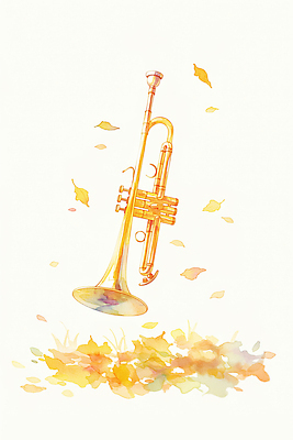JPG 디자인 예술 악기 음악 컬러 백그라운드 단풍 잎 일러스트 모션 자연 장식 소리 고요 자유 금색 가을 떨어짐 트럼펫 감성 뷰티풀 환상 국내일러스트 AI일러스트 AI콘텐츠 식물 계절 컨셉 문화예술 금관악기 생태계 파일형식