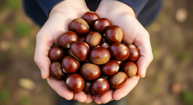 JPG 식물 편집이미지 전통 손 열매 음식 자연 건강 농작물 수확 밤 수확철 풍요 편집실사 AI인물포토 AI콘텐츠 컨셉 농업 신체부위 견과류 CG 생태계 파일형식 AI포토
