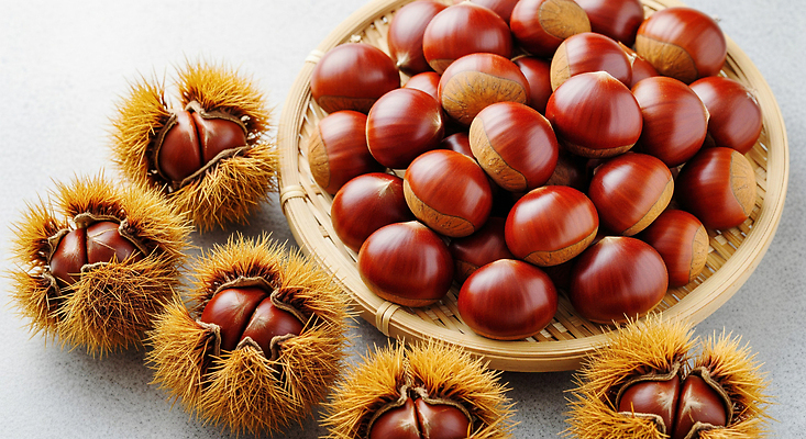 JPG 편집이미지 전통 열매 음식 농업 자연 디저트 한국 농장 바구니 수확 신선 밤 경상남도 건강식 편집실사 AI포토 AI콘텐츠 식물 산업 아시아 견과류 경상도 CG 생태계 파일형식