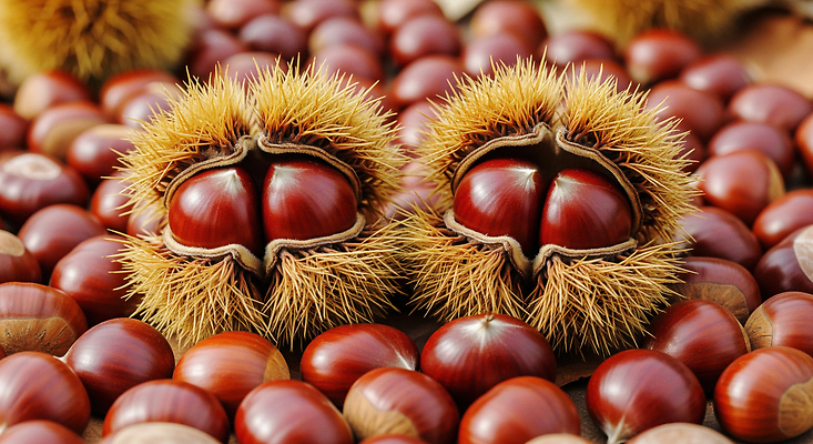 JPG 나무 식물 편집이미지 전통 컬러 농업 자연 생명 건강 햇빛 수확 농촌 밤 밤송이 먹거리 편집실사 AI포토 AI콘텐츠 산업 음식 태양 견과류 시골 밤_견과류 CG 생태계 파일형식