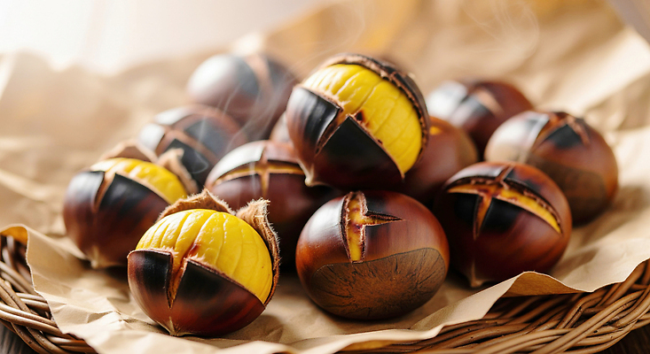 JPG 편집이미지 한식 디저트 주택 바구니 식사 연기 밤 전통과자 맛있는 편집실사 AI포토 AI콘텐츠 음식 건물 과자 견과류 CG 파일형식