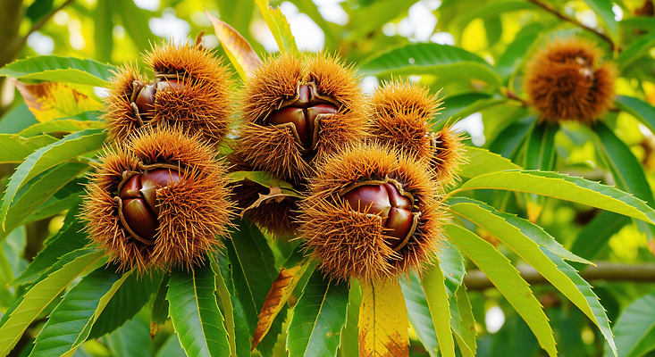 JPG 식물 편집이미지 열매 잎 농업 자연 여름 농작물 갈색 농촌 밤 유기농 생태계 밤나무 조합 편집실사 AI포토 AI콘텐츠 나무 웰빙 계절 산업 컬러 견과류 시골 밤_견과류 CG 파일형식