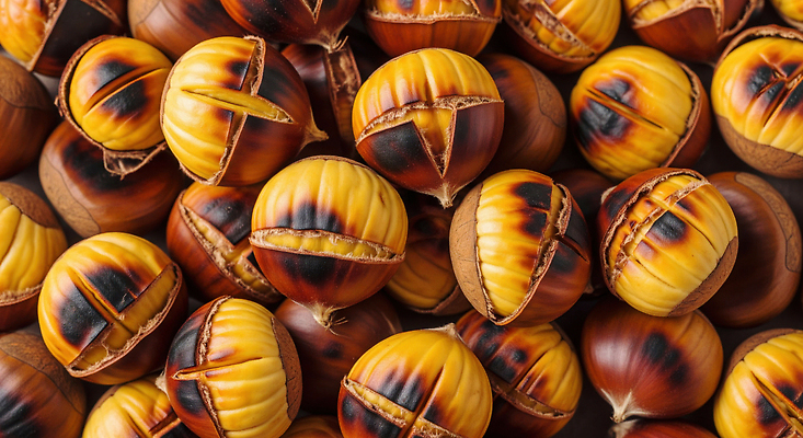 JPG 편집이미지 전통 명절 컬러 자연 디저트 한국 풍경 수확 밤 조화 건강식 편집실사 AI포토 AI콘텐츠 기념일 아시아 음식 농업 견과류 CG 생태계 파일형식