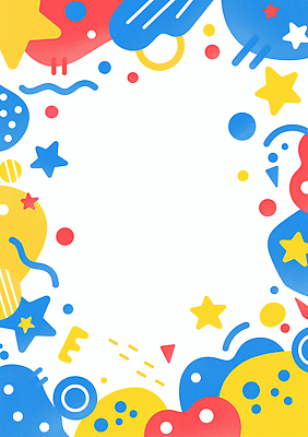 JPG 도형 디자인 별 예술 컬러 백그라운드 패턴 일러스트 그래픽 장식 빨간색 파란색 노란색 즐거움 화사함 기하학 생동감 창의력 테마 국내일러스트 AI일러스트 AI콘텐츠 자연요소 감정 컨셉 무늬 파일형식