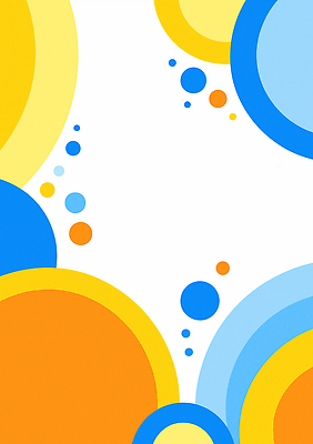 JPG 모양 디자인 예술 컬러 백그라운드 패턴 일러스트 추상 밝음 그래픽 파란색 노란색 주황색 원형 크기 조화 단순화된 창의성 국내일러스트 AI일러스트 AI콘텐츠 도형 무늬 파일형식