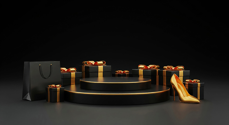 JPG 편집이미지 디자인 패션 가방 촛불 선물 쇼핑 상자 검은색 전시 금색 고급 하이힐 포장지 스타일 이미지편집 AI컴퓨터그래픽 AI콘텐츠 잡화 구두 컬러 컨셉 포장 초 여성화 파일형식