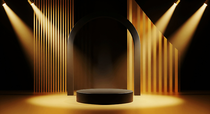 JPG 편집이미지 디자인 백그라운드 조명 이벤트 어둠 공연 공간 금색 무대 플랫폼 준비 이미지편집 AI컴퓨터그래픽 AI콘텐츠 컬러 교통시설 파일형식