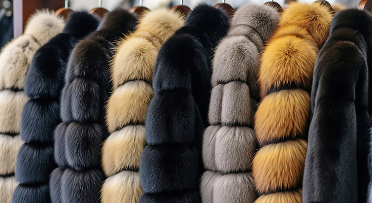 JPG 편집이미지 디자인 옷 패션 컬러 겨울 털 쇼핑 상점 전시 코트 고급 선택 모피 고객 스타일 편집실사 AI포토 AI콘텐츠 계절 컨셉 외투 CG 파일형식