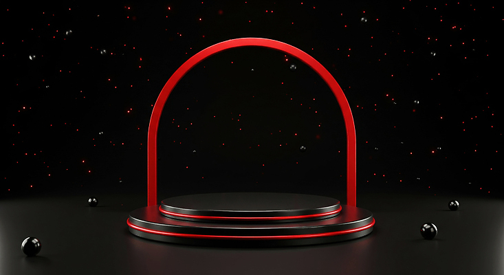 JPG 편집이미지 디자인 예술 검은배경 조명 원형 신비 플랫폼 구슬 아치 장면 창의성 이미지편집 AI컴퓨터그래픽 AI콘텐츠 도형 백그라운드 컨셉 교통시설 검은색 파일형식