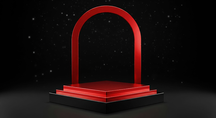 JPG 편집이미지 디자인 예술 백그라운드 조명 빨간색 우주 검은색 공간 매력적 구조물 플랫폼 모던 아치 상승 이미지편집 AI컴퓨터그래픽 AI콘텐츠 건축 컬러 컨셉 교통시설 파일형식