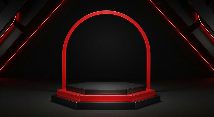 JPG 편집이미지 디자인 예술 조명 이벤트 장식 빨간색 전시 공간 무대 이미지편집 AI컴퓨터그래픽 AI콘텐츠 컬러 파일형식