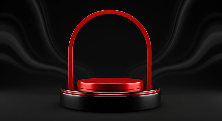 JPG 편집이미지 디자인 백그라운드 장식 빨간색 검은색 공간 원형 받침대 심플 멀티미디어 콘텐츠 세련 이미지편집 AI컴퓨터그래픽 AI콘텐츠 도형 컬러 파일형식