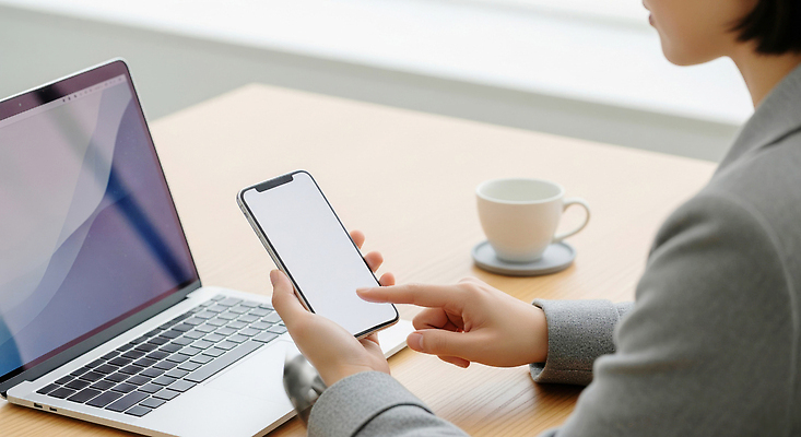 JPG 편집이미지 커피 탁자 기술 노트북 스마트폰 사무실 스크린 정보 업무 작업 직장인 집중 소통 의료성형뷰티 편집실사 AI인물포토 AI콘텐츠 직업 음료 가구 컨셉 비즈니스 전자제품 핸드폰 스마트기기 CG 파일형식 AI포토