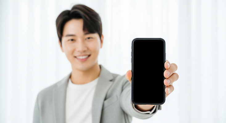 포토 JPG 편집이미지 남자 티셔츠 실내 밝음 미소 친구 스마트폰 방 청바지 커튼 즐거움 소통 의료성형뷰티 편집실사 AI인물포토 AI콘텐츠 감정 컨셉 셔츠 바지 관계 표정 사람 내부 핸드폰 스마트기기 CG 파일형식 AI포토