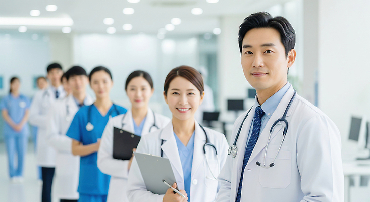 JPG 편집이미지 의학 협력 건강 병원 실험 치료 진료 환자 간호사 의료진 의사 검사_조사 응급실 의료성형뷰티 편집실사 AI인물포토 AI콘텐츠 직업 CG 파일형식 AI포토