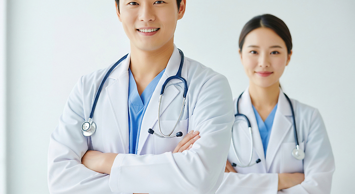 JPG 편집이미지 의학 협력 건강 병원 치료 진료 환자 의사 전문직 질병 간호 지원 의료성형뷰티 편집실사 AI인물포토 AI콘텐츠 직업 의료진 CG 파일형식 AI포토