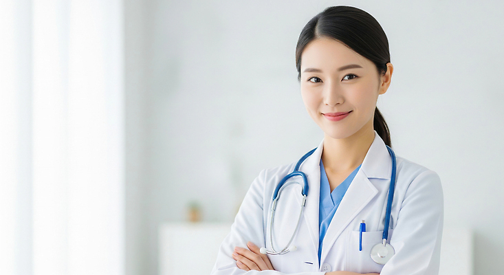 JPG 편집이미지 여자 의학 건강 대화 치료 환자 의료진 의사 간호 상담 클리닉 전문 진료실 의료성형뷰티 편집실사 AI인물포토 AI콘텐츠 직업 병원 말하기 사람 진료 CG 파일형식 AI포토