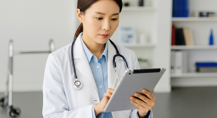 JPG 편집이미지 의학 기술 건강 병원 실험 태블릿 진료 환자 간호사 의료진 의사 정보 전문 의료성형뷰티 편집실사 AI인물포토 AI콘텐츠 직업 전자제품 스마트기기 CG 파일형식 AI포토