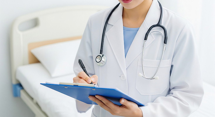 JPG 편집이미지 의학 조명 건강 병원 치료 청결 진료 환자 의료진 의사 기록 집중 상담 병상 의료성형뷰티 편집실사 AI인물포토 AI콘텐츠 직업 컨셉 위생 CG 파일형식 AI포토