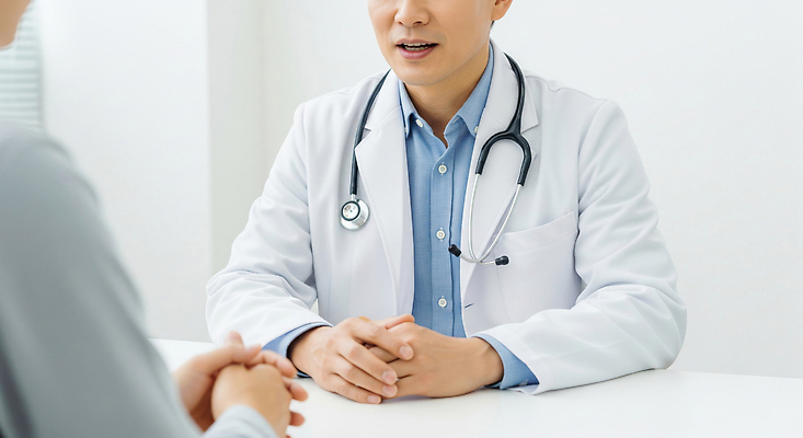 JPG 편집이미지 의학 건강 병원 치료 진료 환자 의료진 의사 상담 소통 조언 진료실 의료성형뷰티 편집실사 AI인물포토 AI콘텐츠 직업 컨셉 CG 파일형식 AI포토