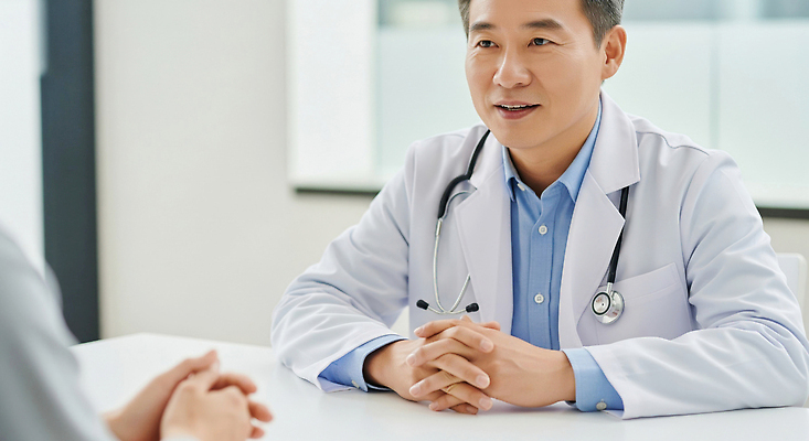 JPG 편집이미지 의학 건강 대화 설명 치료 진료 환자 의료진 의사 상담 진료실 의료성형뷰티 편집실사 AI인물포토 AI콘텐츠 직업 모션 병원 말하기 CG 파일형식 AI포토