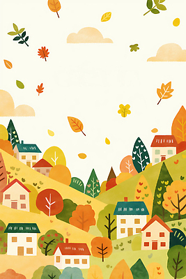 JPG 나무 계절 컬러 단풍 낙엽 일러스트 자연 바람 산 주택 풍경 크리스마스트리 마을 농촌 뷰티풀 주민 풍경화 국내일러스트 AI일러스트 AI콘텐츠 자연요소 식물 잎 크리스마스 날씨 건물 시골 그림 생태계 파일형식