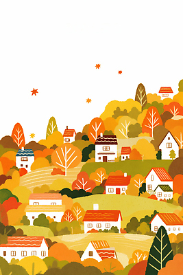 JPG 나무 컬러 일러스트 자연 하늘 바람 나뭇잎 주택 따뜻함 풍경 햇빛 평화 발코니 시골 언덕 동산 조화 뷰티풀 알록달록 아기자기 국내일러스트 AI일러스트 AI콘텐츠 자연요소 식물 컨셉 잎 날씨 건물 컬러풀 태양 생태계 파일형식