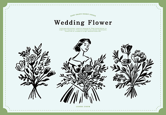 디자인 여자 꽃 예술 줄기 컬러 꽃다발 결혼 잎 일러스트 결혼식 이벤트 장식 그림 드로잉 조화 뷰티풀 플로리스트 스타일 국내일러스트 AI파일 식물 직업 미술 사람 파일형식 벡터