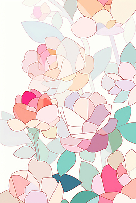 JPG 식물 디자인 꽃 분홍색 컬러 백그라운드 패턴 일러스트 자연 풍경 여름 장미 봄 화려 민트 그림 부드러움 화사함 뷰티풀 국내일러스트 AI일러스트 AI콘텐츠 계절 컨셉 무늬 감각 허브 생태계 파일형식