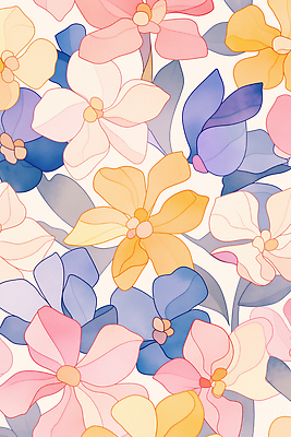 JPG 식물 디자인 꽃잎 꽃 예술 컬러 백그라운드 패턴 일러스트 자연 밝음 장식 봄 화사함 감성 조화 뷰티풀 국내일러스트 AI일러스트 AI콘텐츠 계절 컨셉 무늬 생태계 파일형식