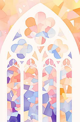 JPG 전통 디자인 건축 문화 예술 상징 컬러 조각 일러스트 창문 유리 장식 빛 반짝임 성당 교회 투명 역사 뷰티풀 경관 국내일러스트 AI일러스트 AI콘텐츠 종교건축 모션 재질 풍경 건물 파일형식