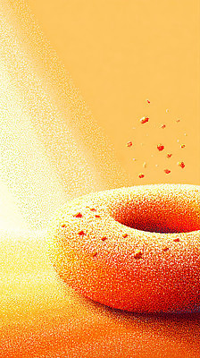 JPG 시선 음식 백그라운드 일러스트 추상 디저트 빛 주황색 매력적 도넛 떨어짐 질감 먼지 장면 부드러움 단순화된 디지털아트 맛있는 국내일러스트 AI일러스트 AI콘텐츠 컬러 컨셉 무늬 감각 파일형식