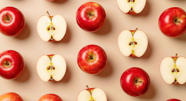 JPG 편집이미지 음식 컬러 과일 자연 디저트 건강 사과 배열 정리 편집실사 AI포토 AI콘텐츠 CG 생태계 파일형식