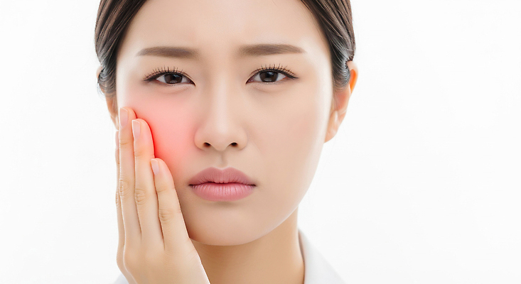 JPG 편집이미지 여자 얼굴 의학 스트레스 표정 건강 치과 치료 고통 탐색 증상 치유 치통 의료성형뷰티 편집실사 AI인물포토 AI콘텐츠 감정 병원 사람 신체부위 질병 CG 파일형식 AI포토