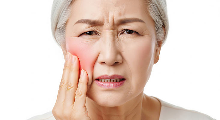 JPG 편집이미지 손 여자 노년 감정 얼굴 의학 표정 건강 치과 치료 고통 치아 치통 의료성형뷰티 편집실사 AI인물포토 AI콘텐츠 병원 사람 성인 신체부위 소화기관 질병 CG 파일형식 AI포토