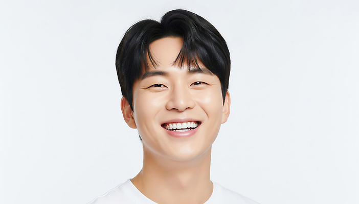 JPG 편집이미지 남자 행복 감정 얼굴 조명 밝음 미소 웃음 사람 청춘 마주보기 촬영 매력적 표현 흰배경 의료성형뷰티 편집실사 백그라운드 컨셉 모션 표정 신체부위 흰색 CG 파일형식