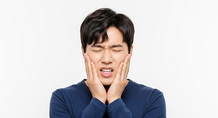 JPG 편집이미지 손 남자 감정 얼굴 티셔츠 표정 치료 머리카락 머리 고통 청바지 피부 순간 의료성형뷰티 불편함 편집실사 AI인물포토 AI콘텐츠 셔츠 바지 의학 사람 신체부위 감각 CG 파일형식 AI포토