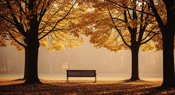 JPG 나무 편집이미지 공원 잎 의자 자연 아침 휴식 풍경 일출 고요 산책 안개 가을 조용 감성 편집실사 AI포토 AI콘텐츠 주간 식물 계절 공공시설 가구 컨셉 날씨 노을 CG 생태계 파일형식