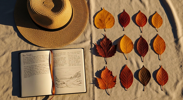 JPG 편집이미지 컬러 잎 자연 탁자 나뭇잎 일상 책 독서 햇빛 가을 분위기 편안함 감성 사색 편집실사 AI포토 AI콘텐츠 식물 계절 가구 컨셉 생각 라이프 태양 감각 CG 생태계 파일형식